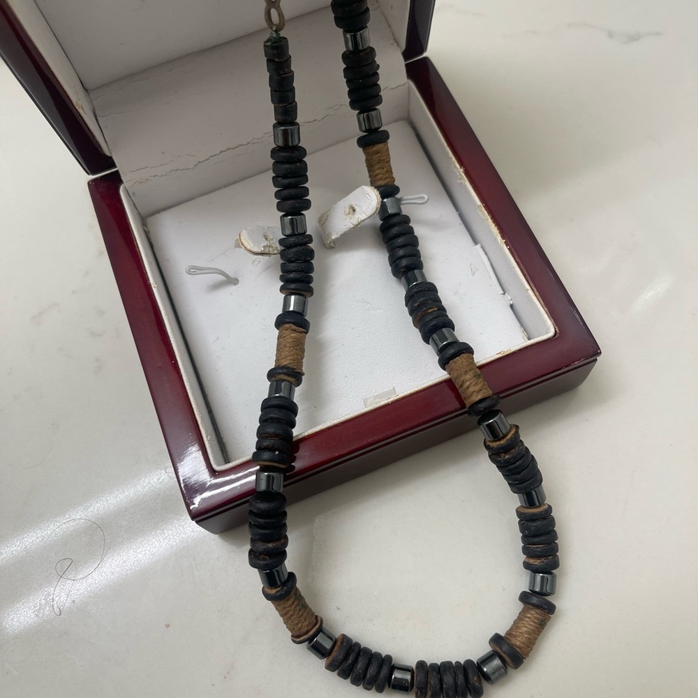 Elegant Black and Brown Beaded Necklace